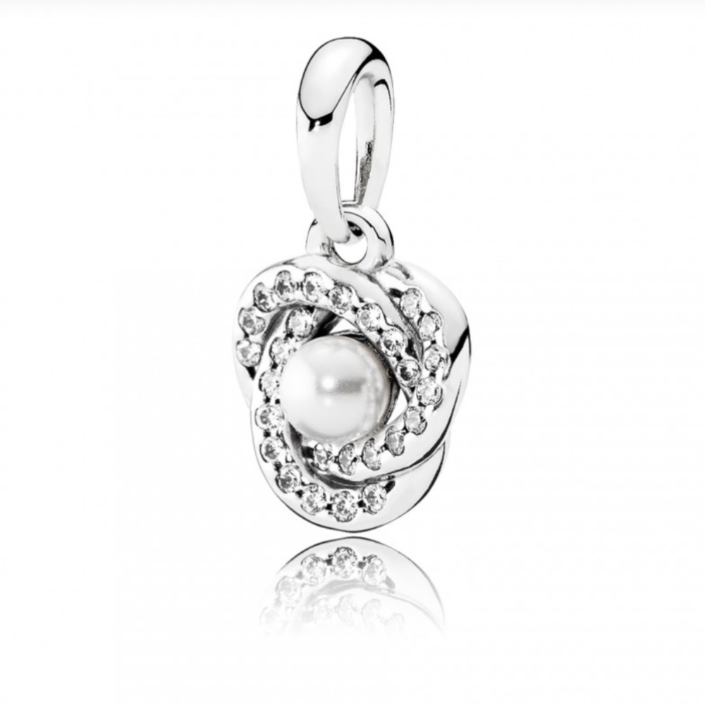 PANDORA love knot pearl pendant